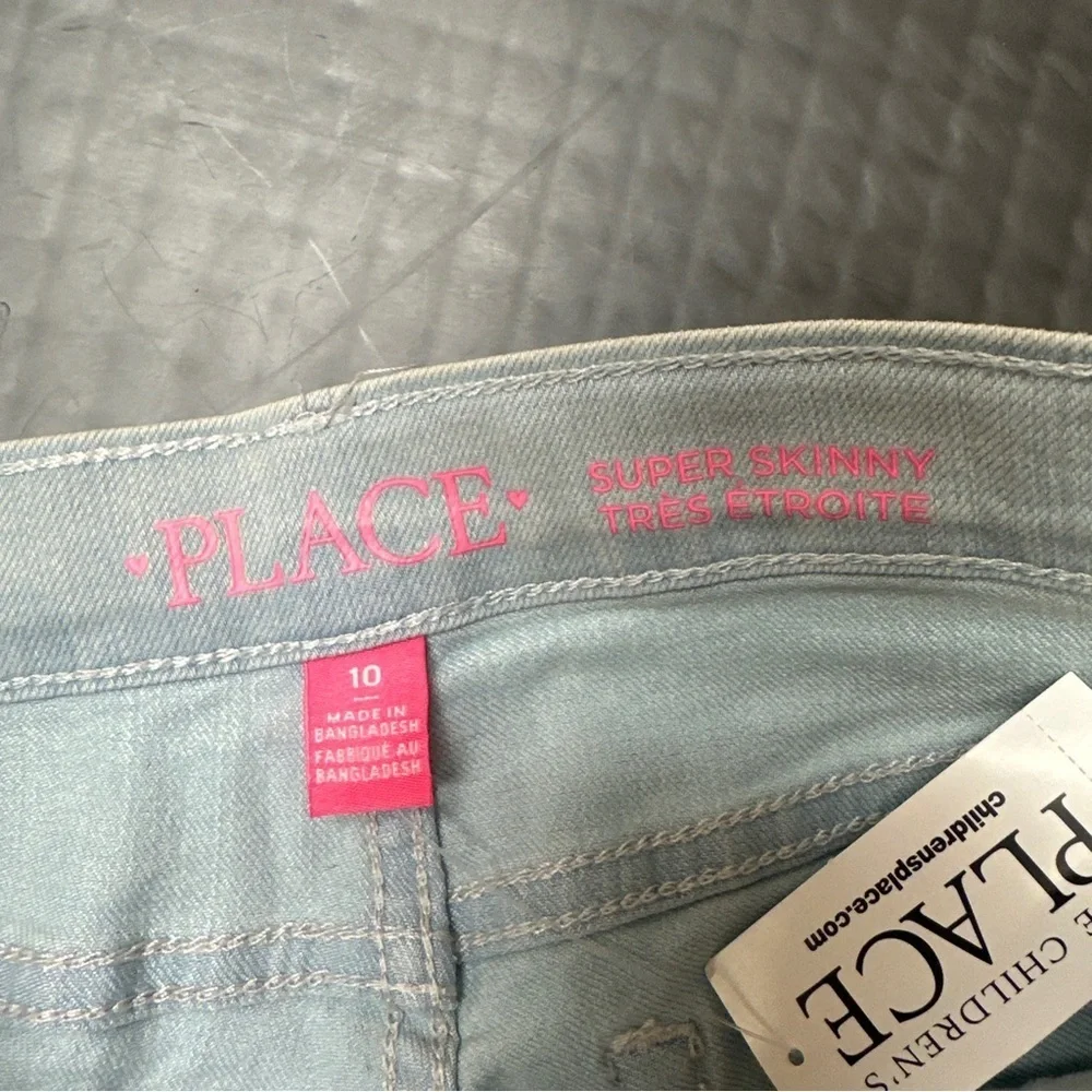 The Children's Place Girls Super Skinny Jeans Size 10 Sky Wash NEW